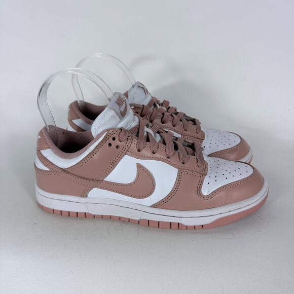 Nike Dunk Low Athletic Sneakers Women's 7 White Rose Whisper Leather DD1503-118 - Picture 2 of 10